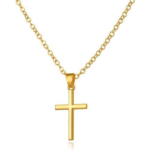 Fashion New Alloy Cross Pendant Clavicle Chain Necklace Women Creative Exquisite Party Collar Simple Necklaces Jewelry