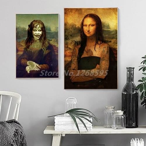 The Exorcist Mona Lisa Painting Horror Posters And Prints Decorative Wall Art Pictures For Living Room Home Decor