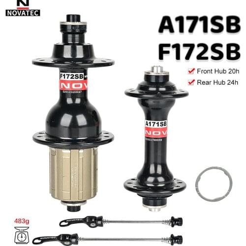 Novatec Road Bicycle Hub A171SB/F172SB Front 20H Rear 24H Quick Release Folding Bike Hub Disc 4 bearing for 8-9-10-11-12 speeds