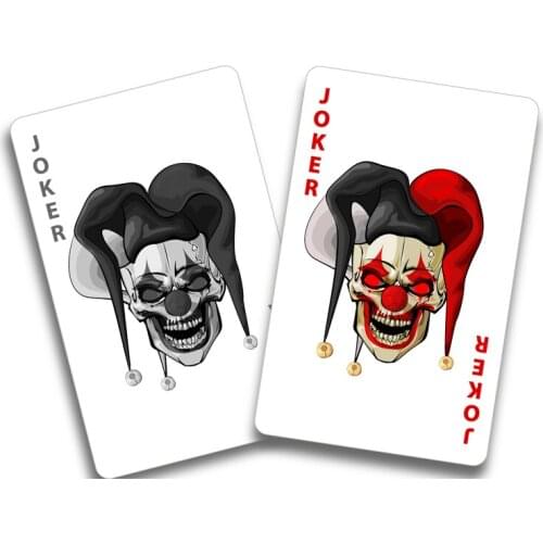Originality 16.1CM*12.5CM Joker Clown Circus Playing Cards Creepy Decal PVC Motorcycle Car Sticker