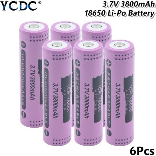 Rechargeable 3.7V 18650 3800mAh Battery High Capacity Li-ion Rechargeable Battery For Flashlight Torch headlamp Batteries