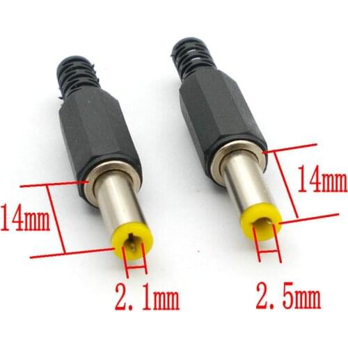 10Pcs dc Power Plug Socket 14mm 5.5 x 2.1mm/2.5mm Connector