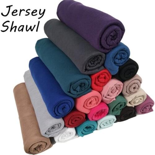20 Colors Plain Jersey Hijab Caps Scarf Cotton Polyester Wrap Elasticity Shawls Foulard Long Soft Muslim Headband Snood 170*60Cm