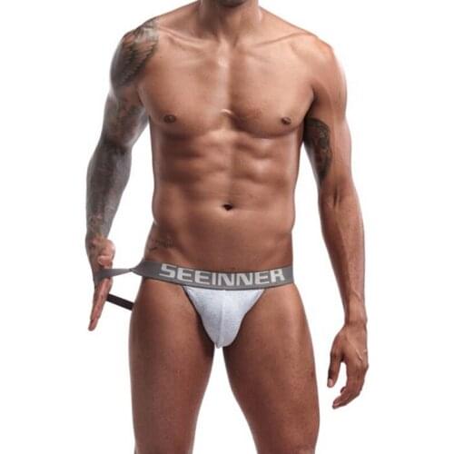 High Cut Style Sexy Mens Jockstraps Brief Backless G Strings Thong Low Rise Underwear Underpants Male Panties Shorts