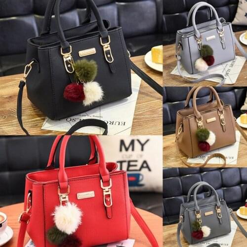 PU Leather Handbag For Women Girl Fashion Tassel Messenger Bags With Ball Bolsa Female Shoulder Bags Ladies Party Crossby Bag