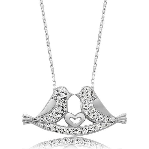 Tevuli 925 Sterling Silver Lovebirds in Lady Necklace