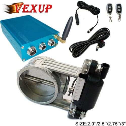 Exhaust Control Valve Single Set Wireless Remote Cutout Control for 2"/2.5"/2.75"/3" Pipe 2 Sets Universal Car Exhaust Cutout