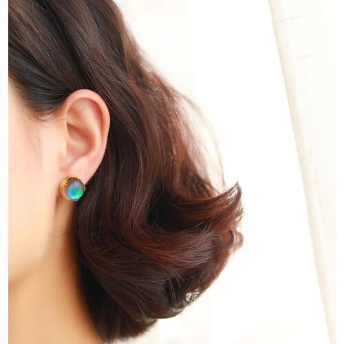 CSJ Mystic Aurora Earrings Sterling 925 Silver Halo Crystal Color Changes for Woman Femme 2018 Party Elegant Fine Jewelry Gift