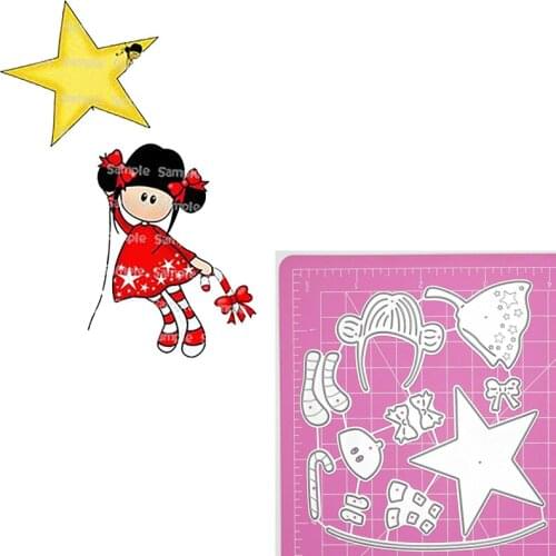 Star Christmas Hat Girl Metal Cutting Dies Human Doll Stencil For DIY Craft Scrapbooking Cards Decorative