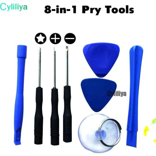 100 sets /Lot Smart Phone Opening Disassemble Pry Screwdrive 8 In 1 Mobile Phone Repair Tools Kit For Iphone HTC One Plus 3
