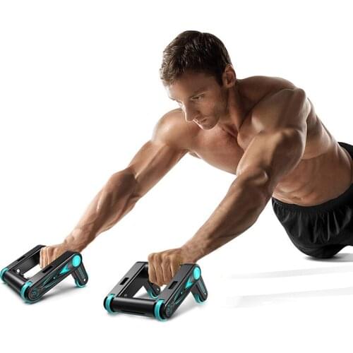 2pcs Multi-function Ab Roller Muscle Training Foldable Abdominal Wheel Push Up Rack Gym Equipment Arm Strength Fitness Exercise