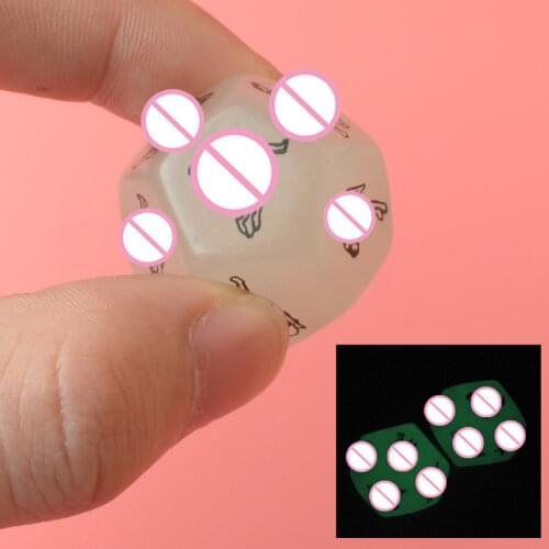 2PCS Sex Dice 12 Positions Erotic Craps Sex Glow Dice Love Dices Board Games for Adults Sex Toys Noctilucent Couples Dice Game