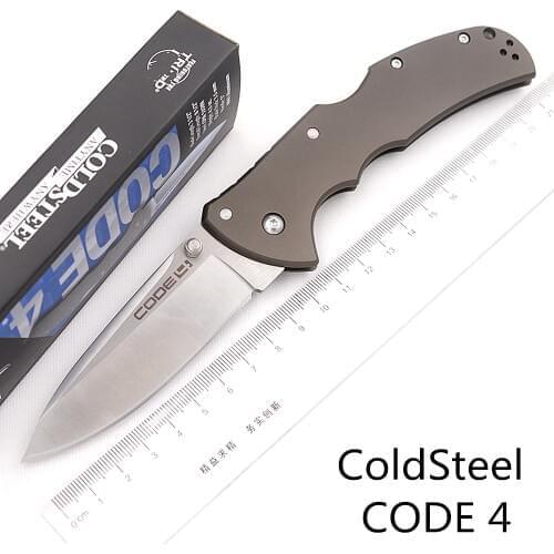 2020 ColdSteel Code 4 Mark S35VN Blade Aluminum Handle Outdoor Tactical Camp Hunt Survival EDC Tool Pocket Kitchen Folding Knife