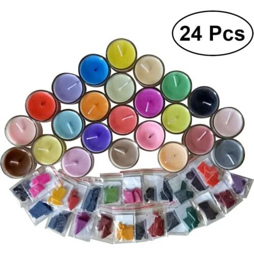 24 Colors 2g Per Color Wax Dye DIY Candle Dye Candle Making Dye Flakes Soy Dye For Candle Molds Kit (Candles Not Included)