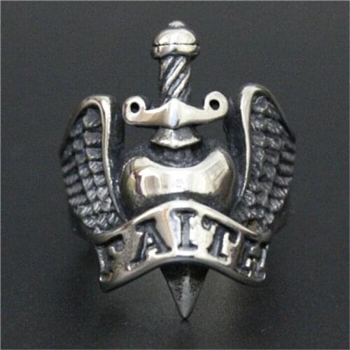 3pc/lot Newest Design Love Heart Sword Ring 316L Stainless Steel Fashion Jewelry New Angle Sword Ring