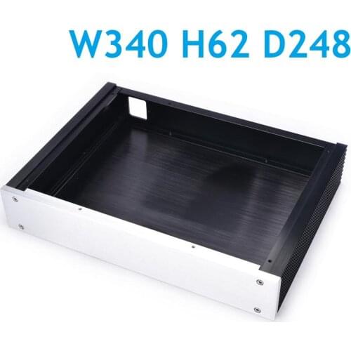 Size W340 H62 D248 Amplifier AMP Chassis Big Size DIY Aluminum Case Hifi Preamplifier Enlosure 3406S