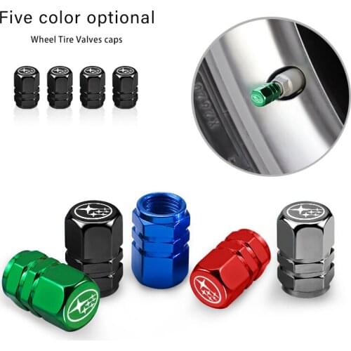 4Pcs Metal Car Wheel Tire Air Valve Stem Caps Decoration Accessories For Subaru Legacy WRX STI Impreza BRZ Crosstrek XV Forester