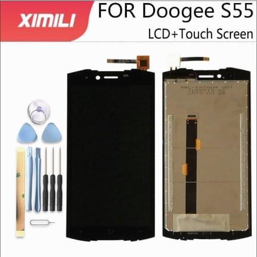 5.5 inch100% Tested LCD Display Screen For Doogee S55 LCD Display With Touch Screen Complete assembly For Doogee S55 Lite +Tools