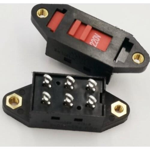 AC 110V-220V 6 Pin Terminals DPDT Voltage Selector Slide Switch