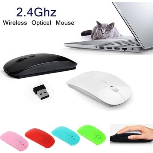 1600 DPI USB Optical Wireless Computer Mouse 2.4G Receiver Super Slim Mouse For PC Laptop
