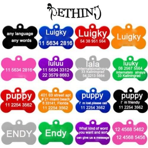 2pcs/Lot Free Personalized Engraving Text Pet Id Tags Dog Cat Tag Dog Identification Customized Name Address Telephone Any Text