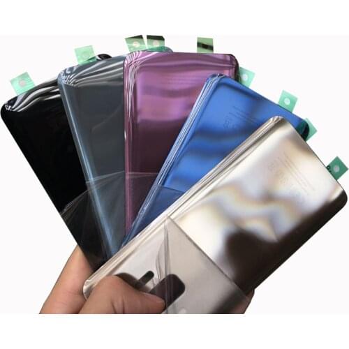 10pcs/lot Rear Battery Door Case For Samsung Galaxy S9 G960 S9+ G965 S9 Plus Back Glass Housing Cover + Adhesive + Inscription