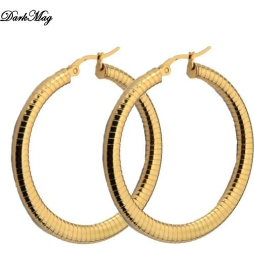 DarkMag Punk Gold silver Color Circle Stainless Earrings for Women Vintage Geometric Statement Earrings Bohemian Fashion Jewelry