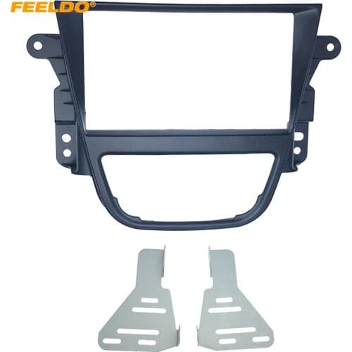 FEELDO 2DIN Car Refitting Radio Fascia Frame for Opel Mokka Buick Encore Stereo Dash Panel Frame Mount Trim Kit Adapter #5224