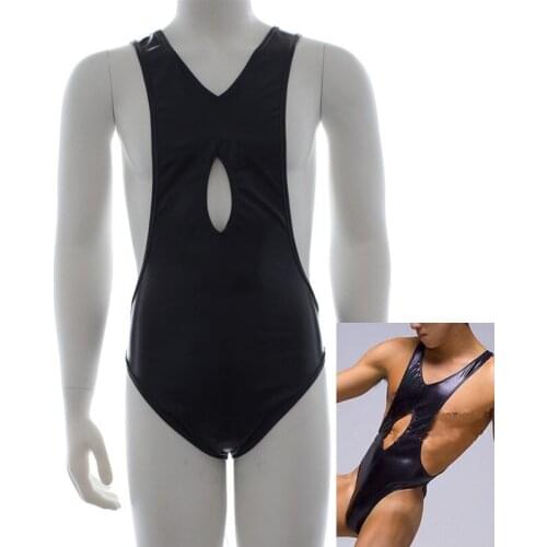 Fetish Men Gay Latex Pants Sexy Leather Hollow Sex Pants Pole Dance Party Costumes for BDSM Bondage Gay Adult Sex Games