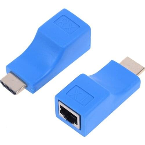 HDMI Extender to RJ45 LAN Network Extension Transmitter Receiver TX RX Cat5e CAT6 Ethernet Cable V1.4 30m 4K HD TV 1080P