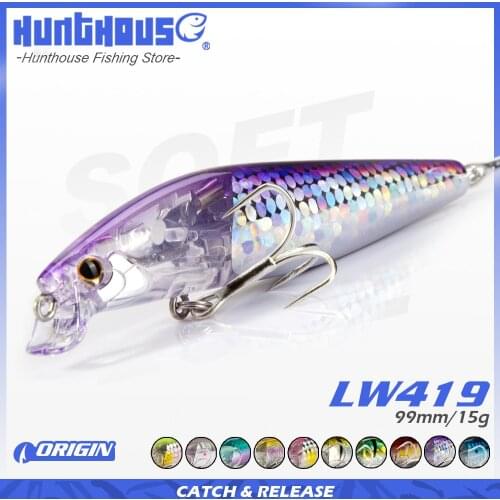 Hunthouse minnow trout wobblers fishing lure 2020 flash snack swimming weight system Floating 90mm 15g minnows hard lures lw419