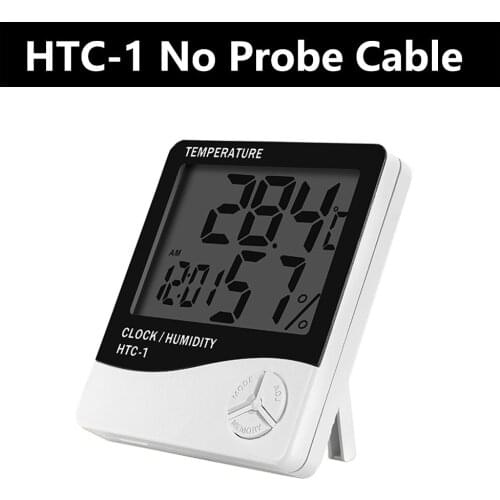 High Quality Temperature Humidity Meter Digital Mini LCD Temperature Sensor Humidity Meter With Probe Home Alarm Clock Weather