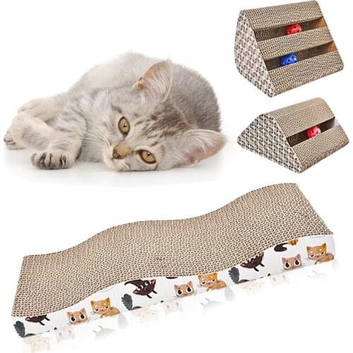 Cat Toys Scratching Board Claw Grinder Corrugated Paper Cat Supplies Wear-resistant Scratcher Nails Interactive Protecting