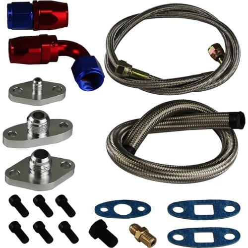 Turbo Oil Feed Line Kit Flange Fit For Toyota Supra 1JZGTE 2JZGTE JZA70 MK III 90-97