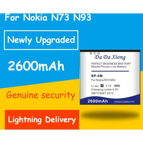 Hot Selling 2600mAh BP-6M BP6M Li-ion Phone Battery for Nokia 6151 6233 6234 6280 6288 9300 9300i N73 N77 N93 N93S