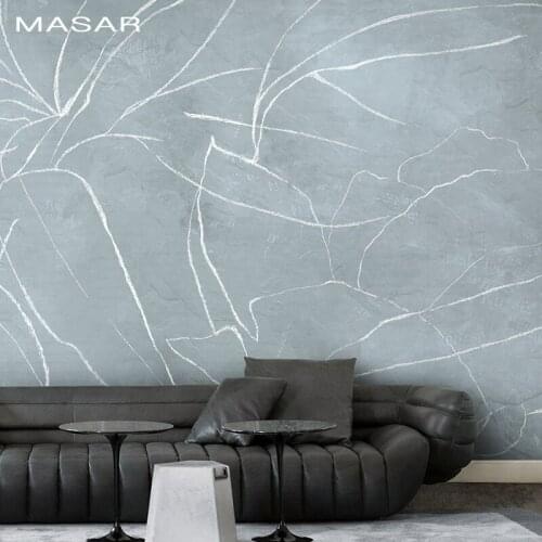 MASAR hand-painted design abstract floral elements custom murals pastel bedroom background wall paper living room wallpaper Lily