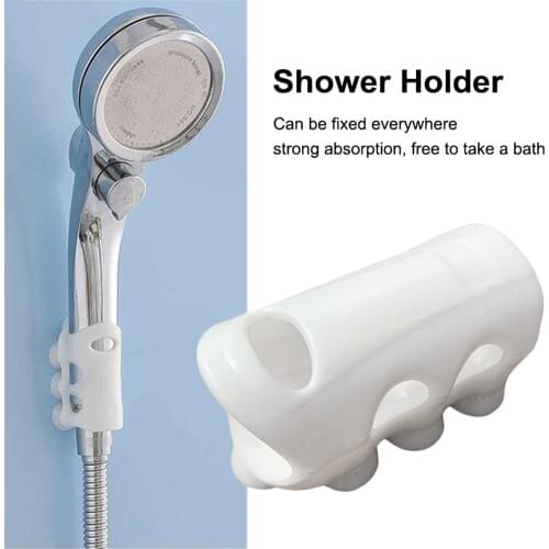 Reusable Shower Holder Reusable Durable Suction Cup Shower Bracket Mount Bathroom Wall Rack Stand #WO