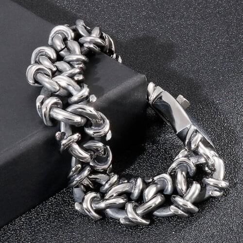Fashion domineering mens stainless steel jewelry exaggerated personality creative titanium steel mens bracelet