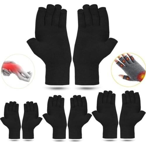 Arthritis Gloves Hand Compression Glove Breathable Moisture Cycling Hiking Tennis Fingerless Glove Pain Relief Gym Gloves Unisex