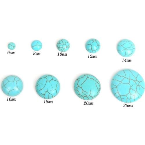 6/8/10/12/14/16/18/20/25mm Half Round Natural Calaite Flat Back Cabochons Beads Fittings Stone Beads For Jewelry Making DIY