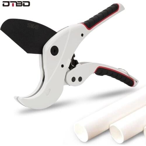 DTBD PVC Pipe Cutter 36mm 42mm 64mm Ratchet Water Tube Scissors PVC/PU/PE Plastic Hose Cutting Scissors Plumbing Hand Tools