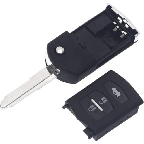 Auto Car Replacement Keyless Entry Key Fob 3 Buttons Flip Key Shell Remote Folding Key Case Fob Cover for Mazda 2 3 5 6 RX8 MX5