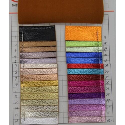 10 yard Metallic shinny embossed PU leather bags handbags material / metal film litchi embossed synthetic leather / faux leather
