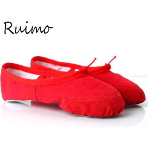 Dance Shoes Adult Young Children Shoes Soft Bottom Athletic Girls' PAWS Canvas Yoga Ballet Dancing shoes Non-slip soles Pink Hot