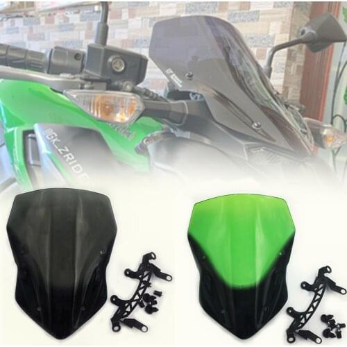 New Motorcycle For Kawasaki Z900 z900 2017-2018-2019-2020 Windshield Wind Deflectore Windscreen Smoke Black With support frame