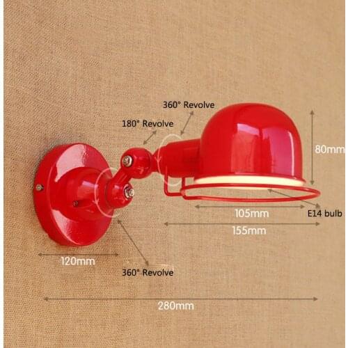 Jielde Vintage Zinc Alloy Metal Bar Single Arm Industrial Lamp Loft Style Adjustable Wall Light