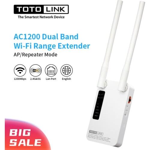 TOTOLINK EX1200M WiFi Repeater AC1200 Wireless WiFi Booster 2.4G/5Ghz Gigabit Wifi Amplifier With Lan Port And High Gain Antenna