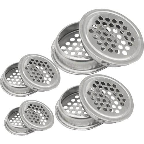 10pcs Round Air Vent Hole Ventilation Louver stainless steel Mesh Hole Plug Diameter 19/25/35/53mm Flat Surface Wardrobe grille