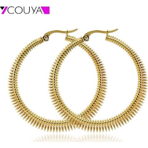 Womens Large Circle Earrings Shiny Hoop Earrings Gold High Polished Charm Girls Jewelry Fashion Lightweight 27mm,37mm,45mm