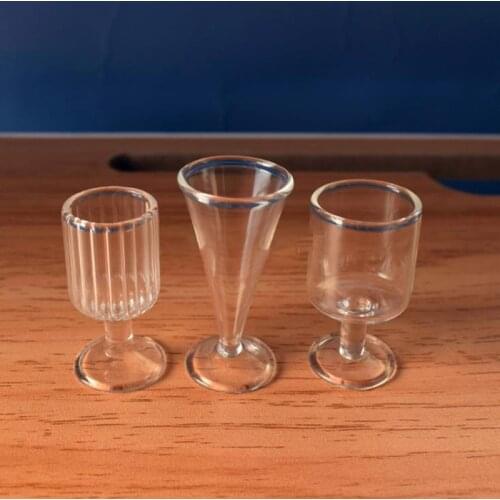 1:12 Dollhouse Miniature Transparent Cup Drink Cups Doll House Decor Toy